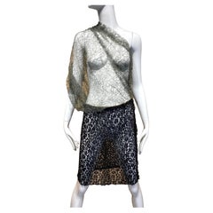 LANVIN by Alber Elbaz Abito da cocktail monospalla in pizzo trasparente