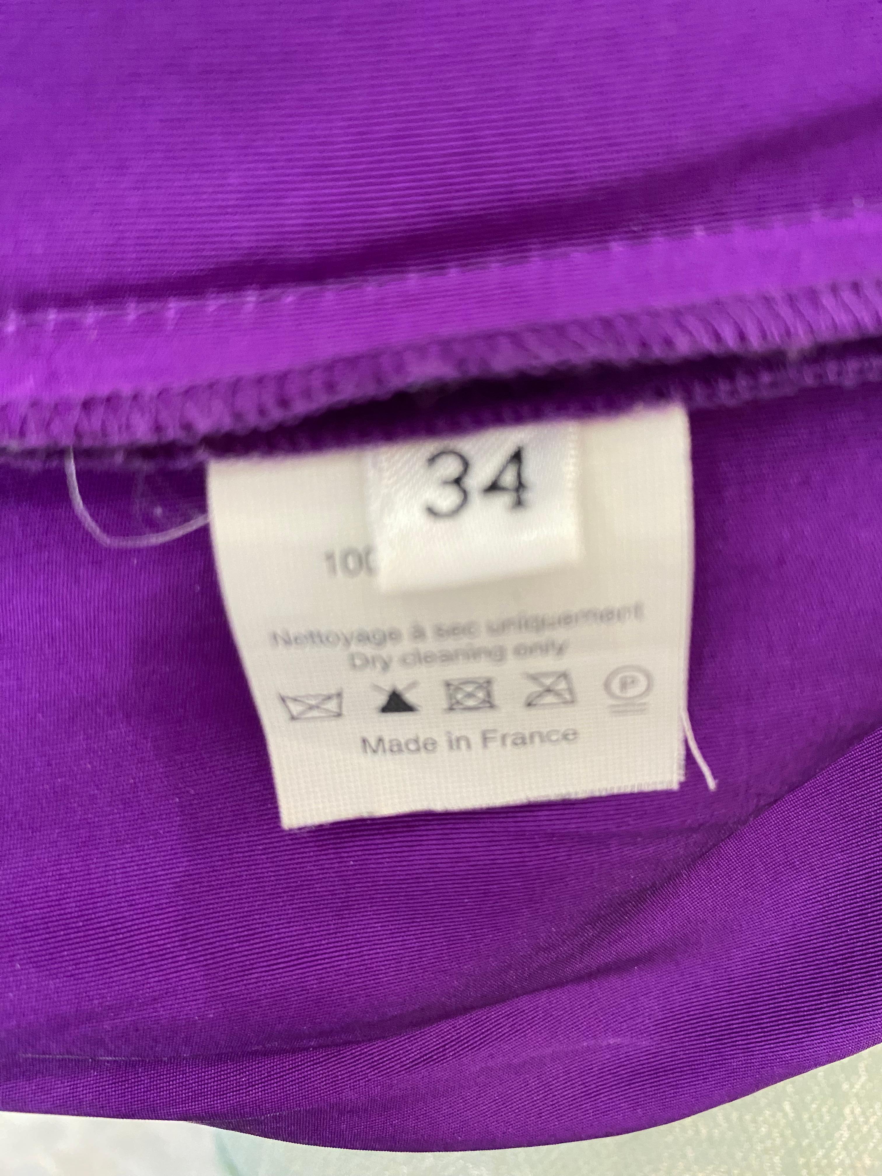 Women's LANVIN by Alber Elbaz Purple Silk Strapless Cocktail Dress For Sale