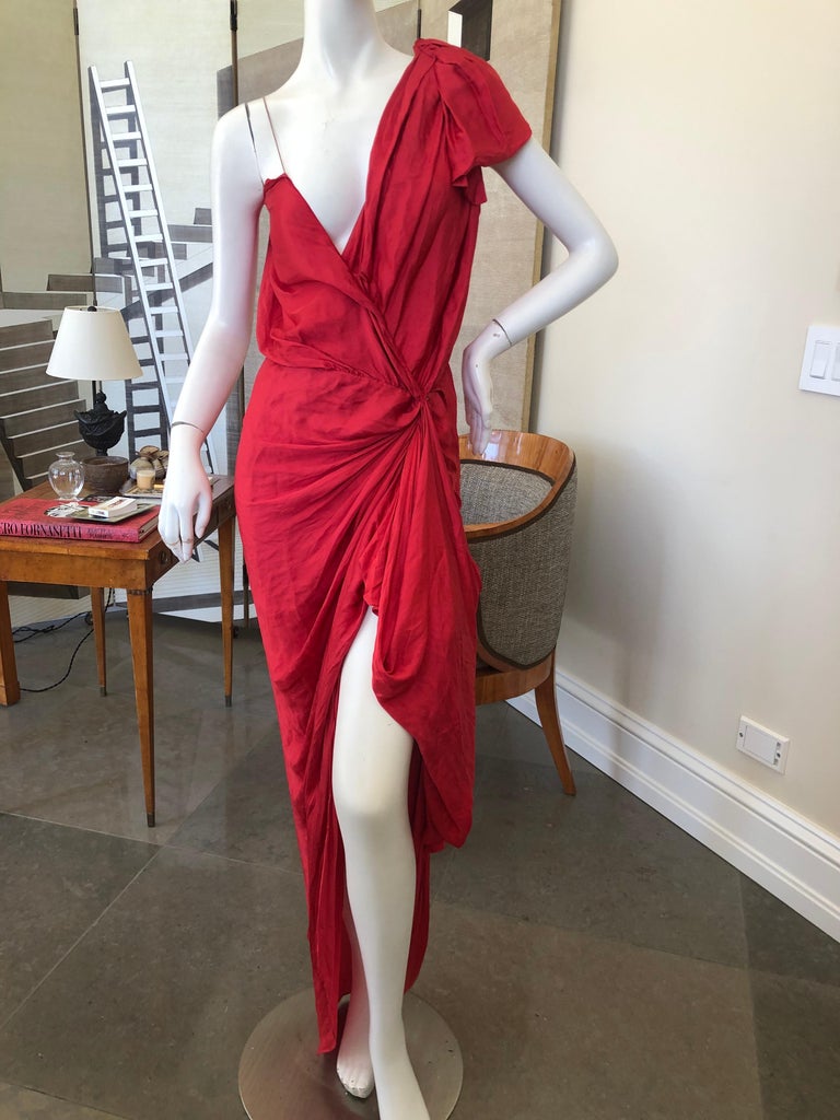 Lanvin by Alber Elbaz Red Revealing Goddess Gown Spring 2010 For Sale ...