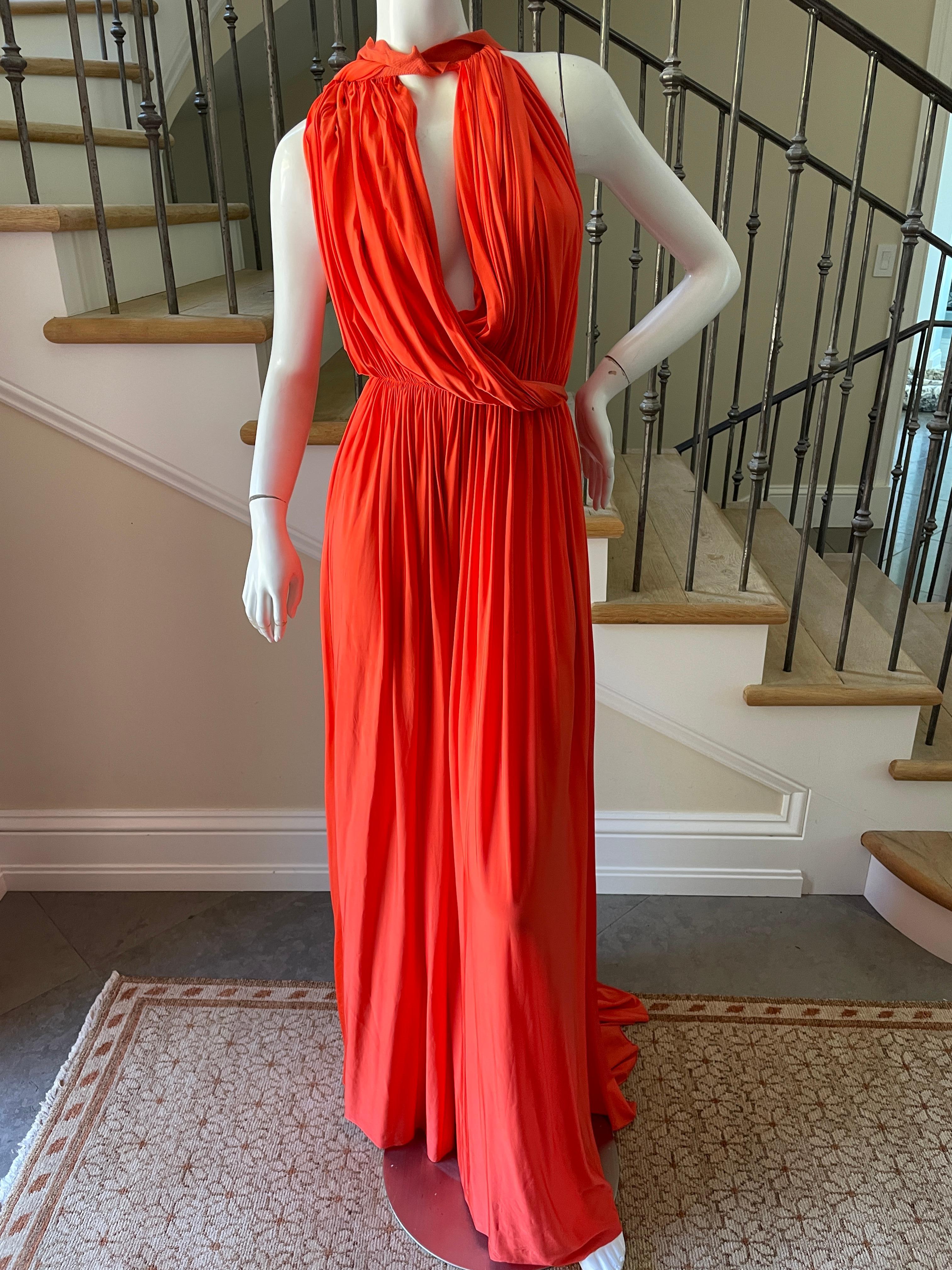 Lanvin by Alber Elbaz Resort 2014 Orange Goddess Gown In Excellent Condition In Cloverdale, CA