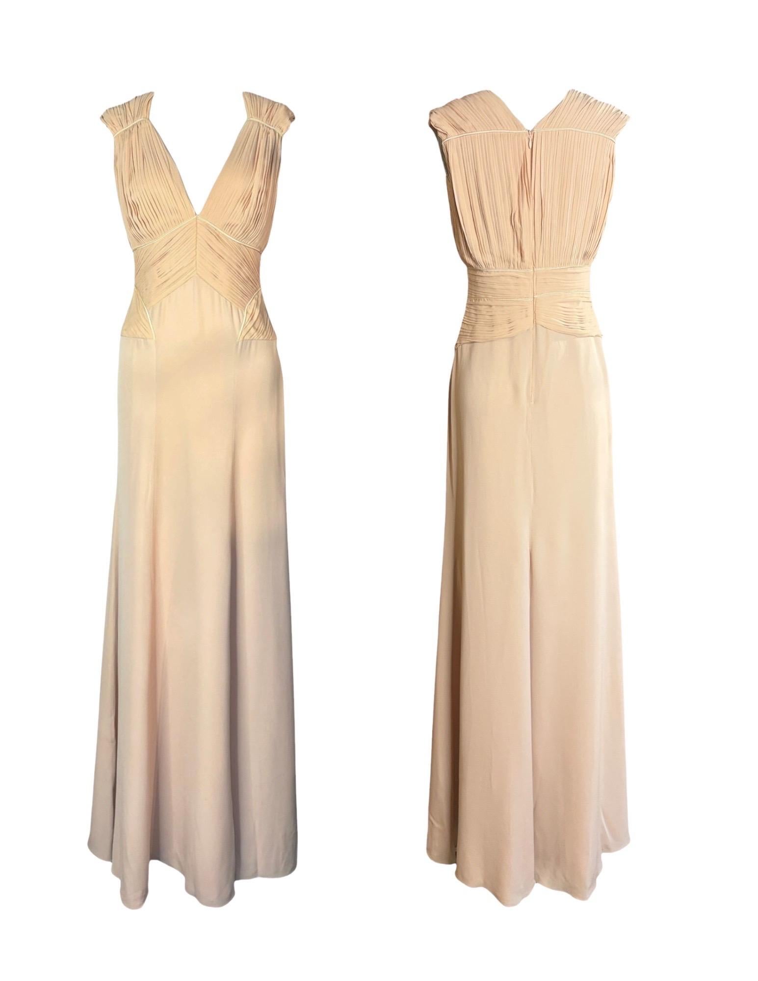Lanvin by Alber Elbaz Rosewood Pleated Silk Goddess Gown, circa 2012 For Sale