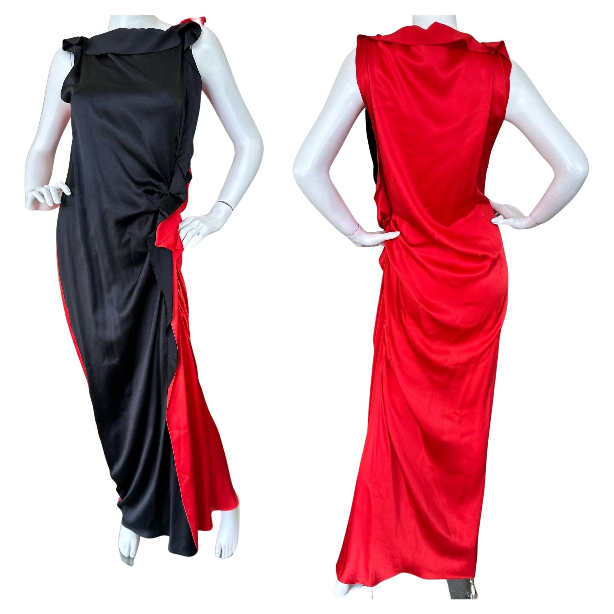 Lanvin by Alber Elbaz Silk Colorblock Evening Dress from Spring 2013 For Sale