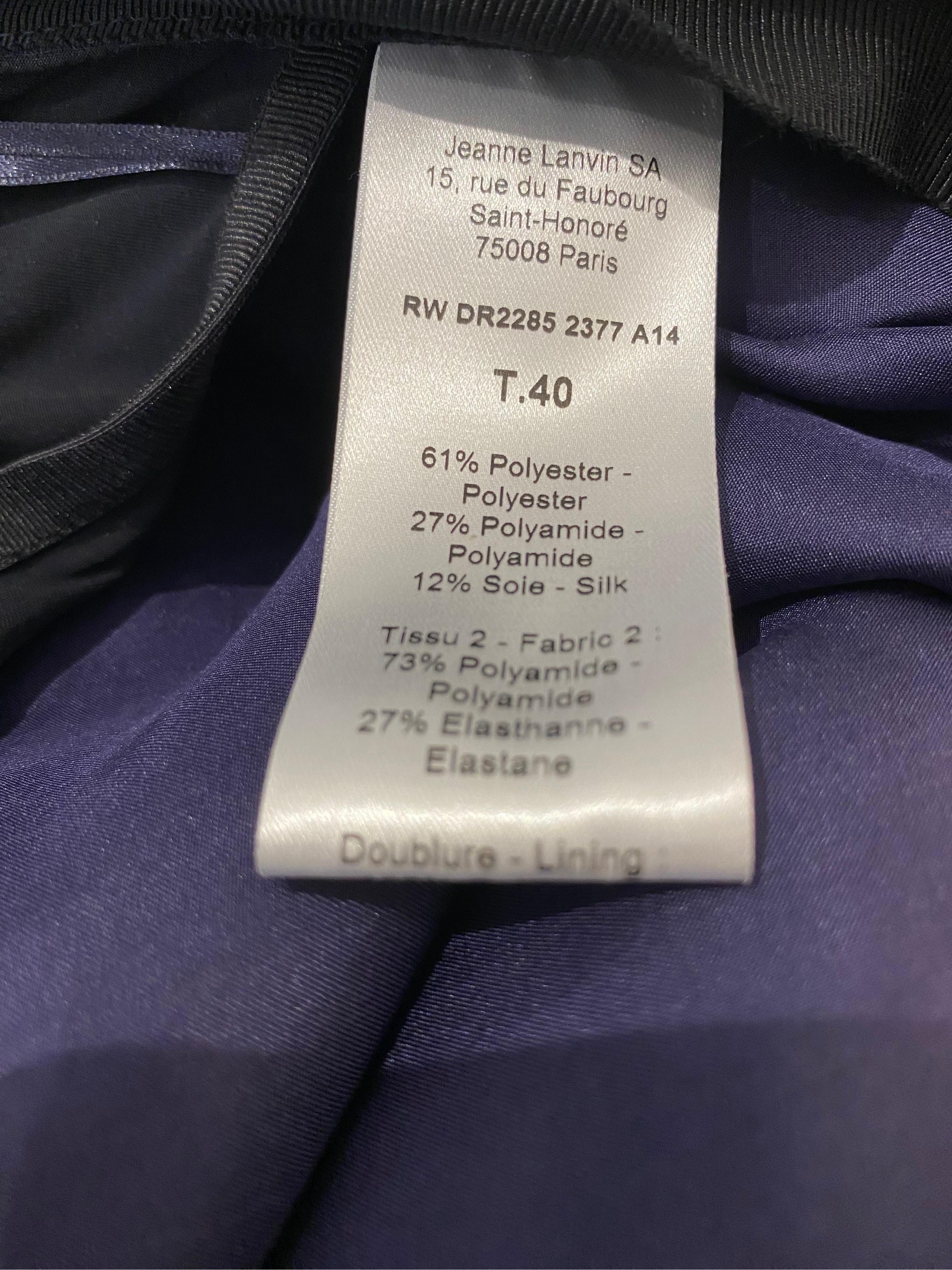 Alber Elbaz Trägerloses Kleid aus blauem Seidenbrokat  im Angebot 2