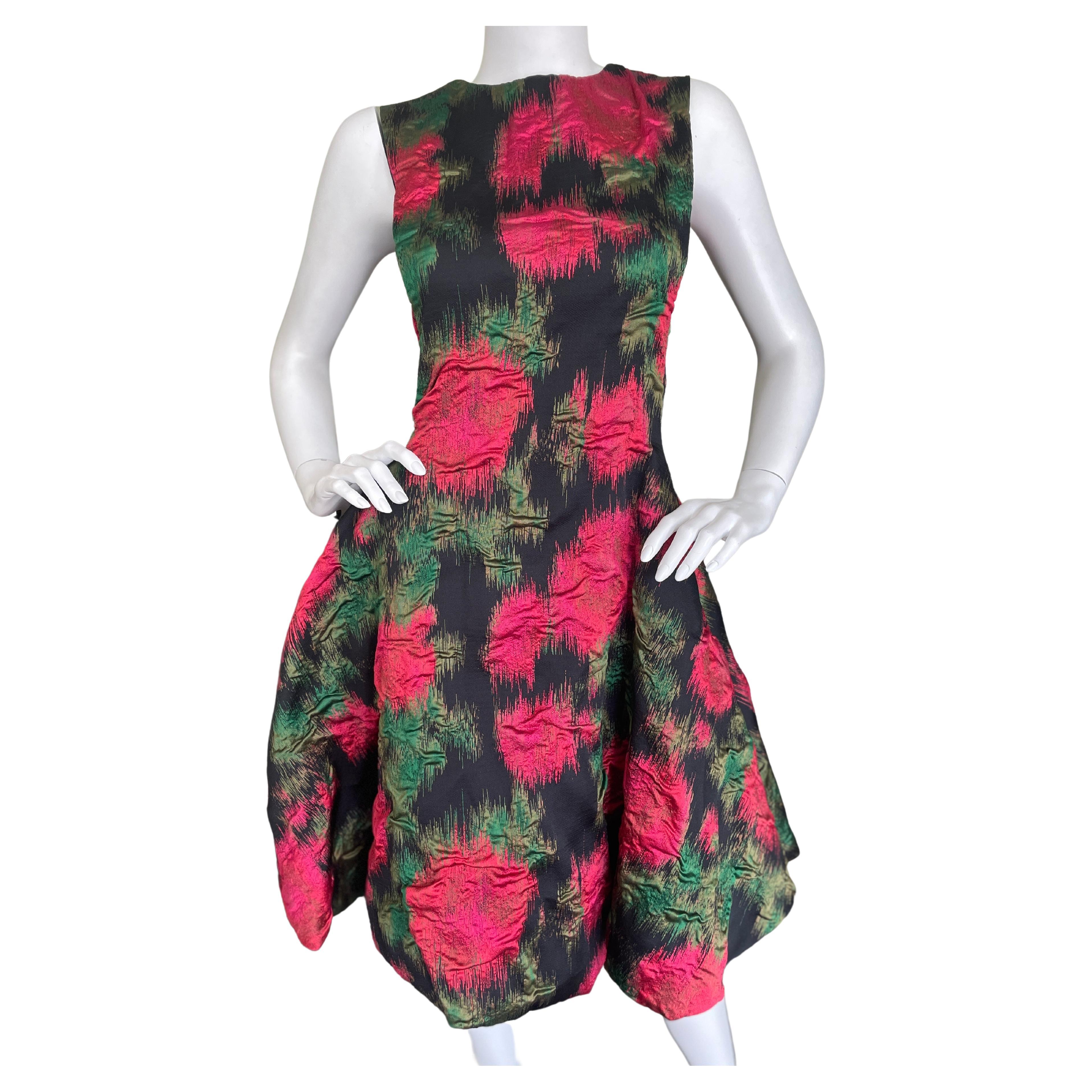 Lanvin by Alber Elbaz Textural Sleeveless Floral Print Cocktail Dress For Sale
