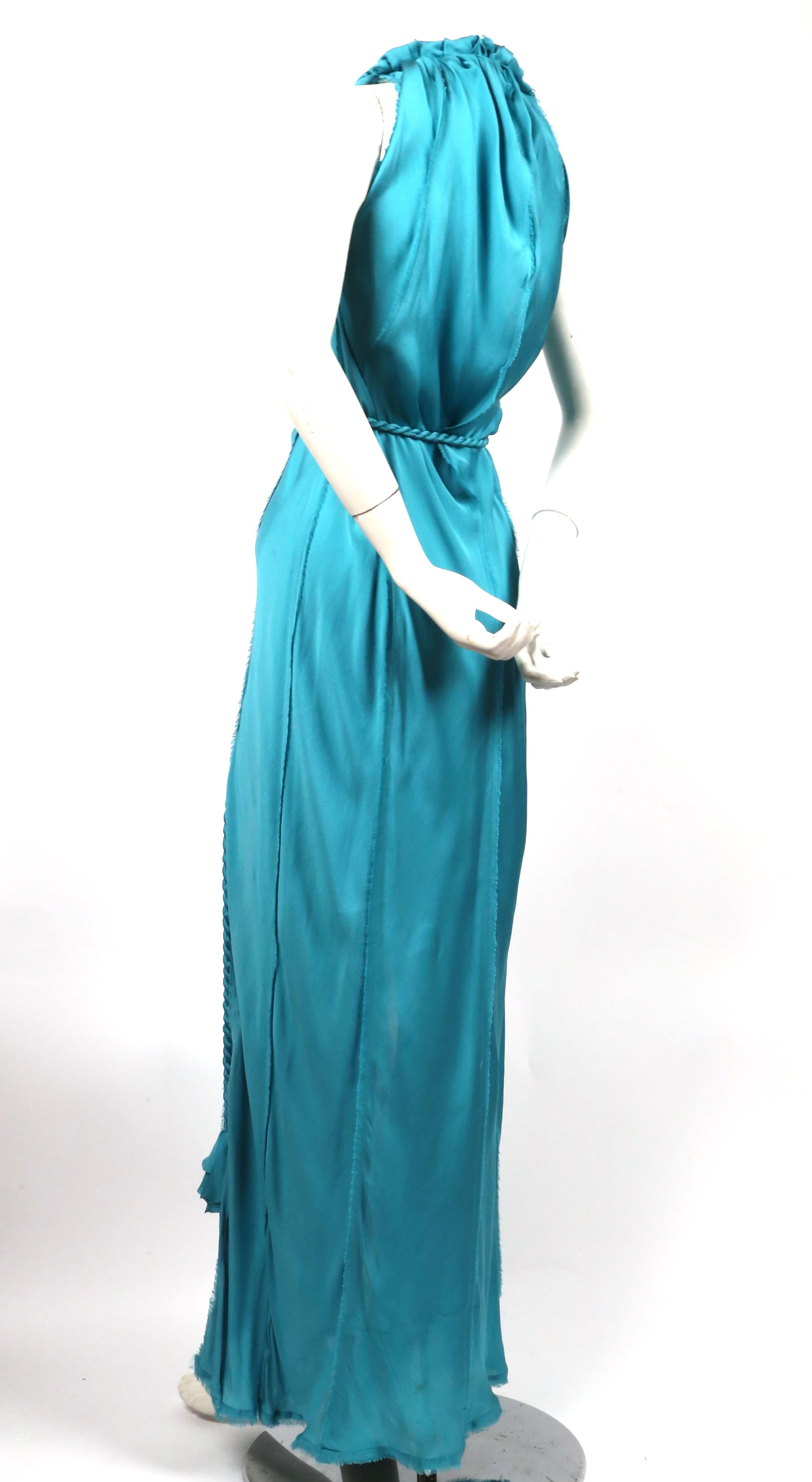 turquoise silk dress