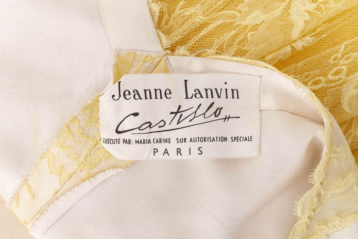 Lanvin par Castillo - Robe en dentelle jaune Pour femmes en vente