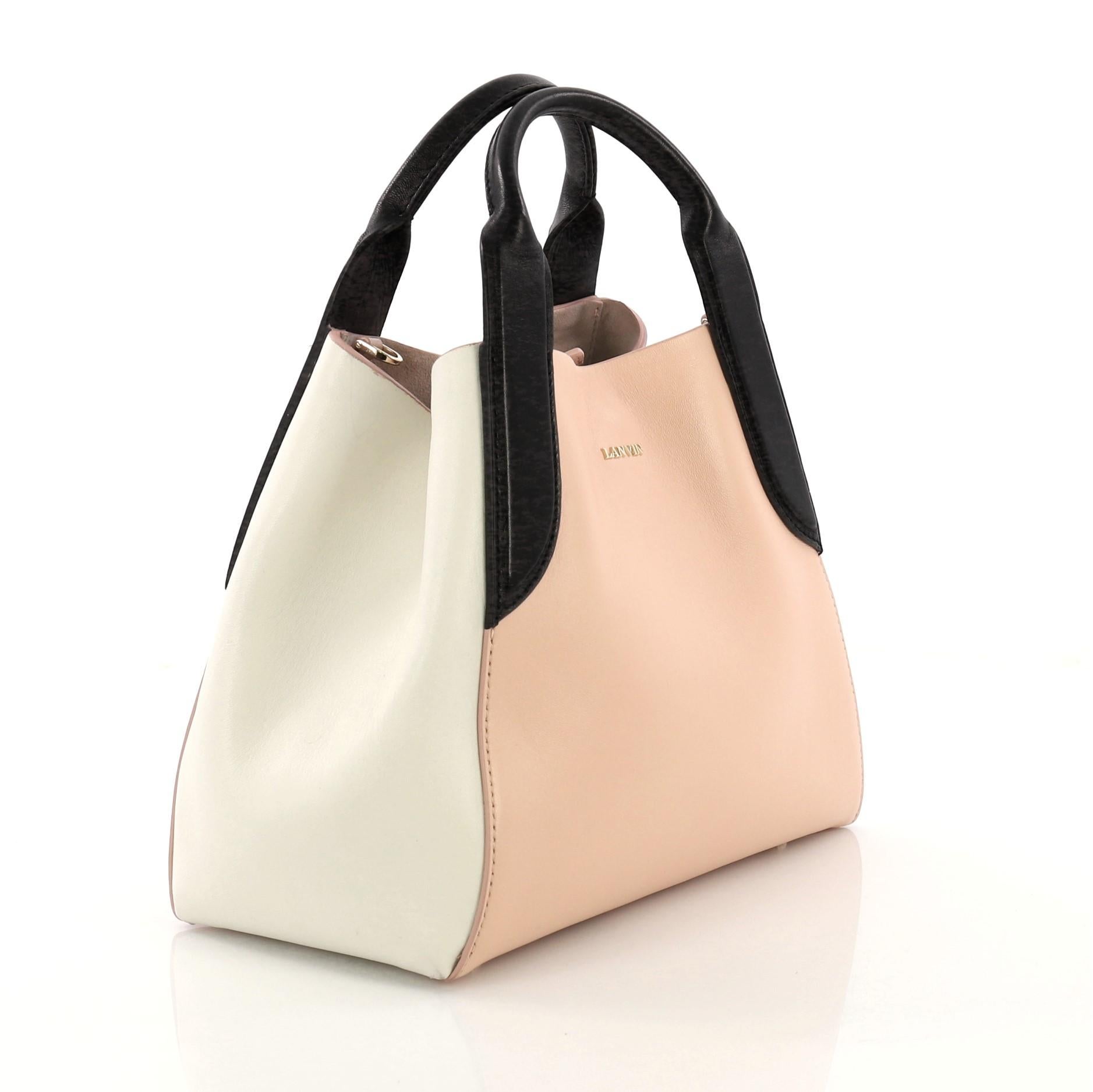 Beige Lanvin Cabas Tote Leather Mini