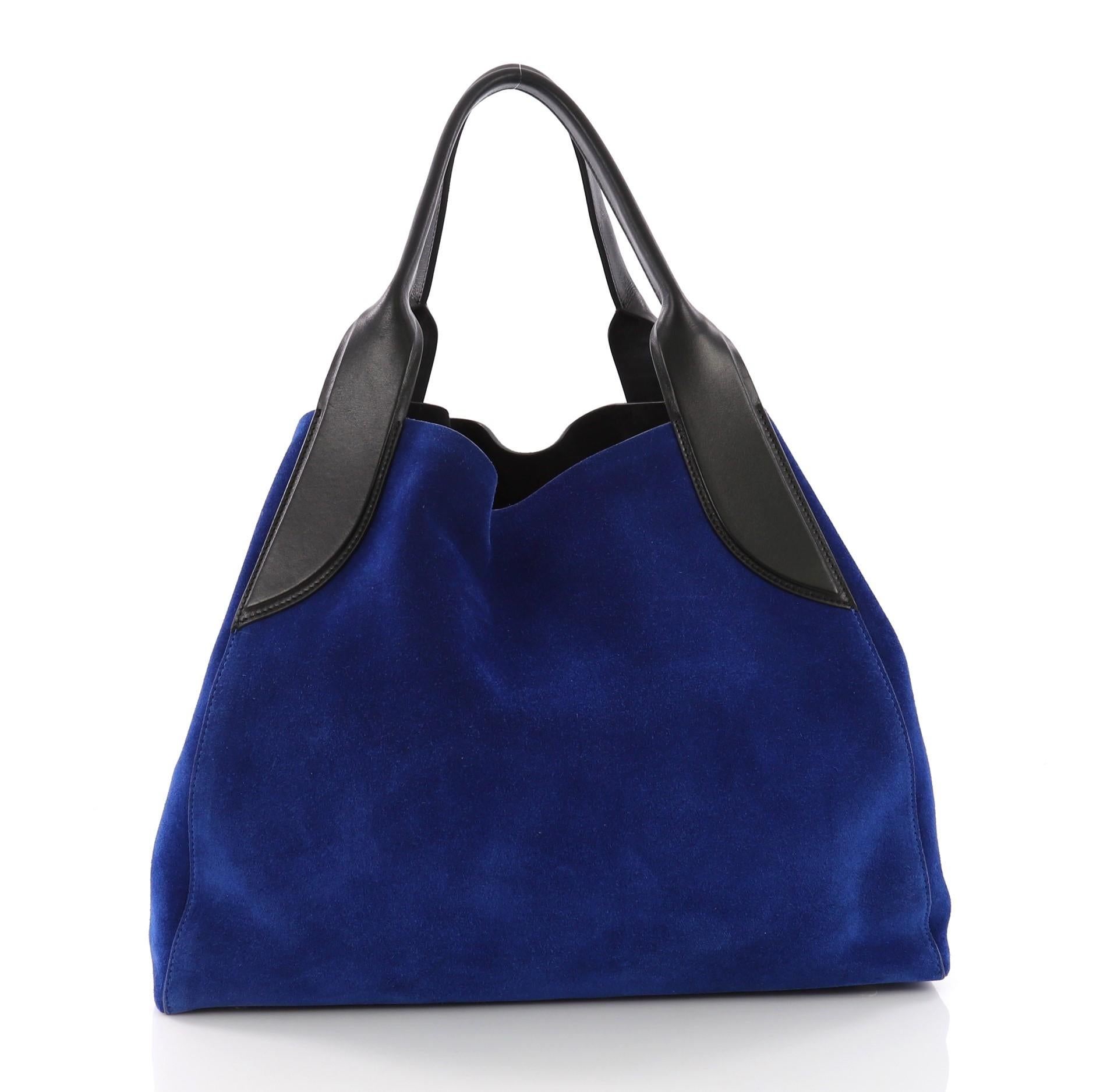 Lanvin Cabas Tote Suede Medium In Excellent Condition In NY, NY