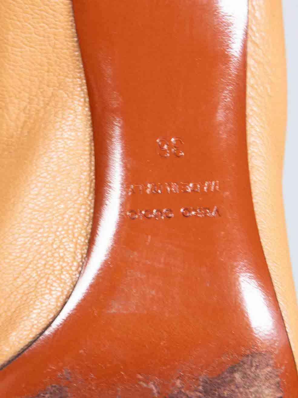 Women's Lanvin Camel Leather Espadrilles Heel Pumps Size IT 36 For Sale