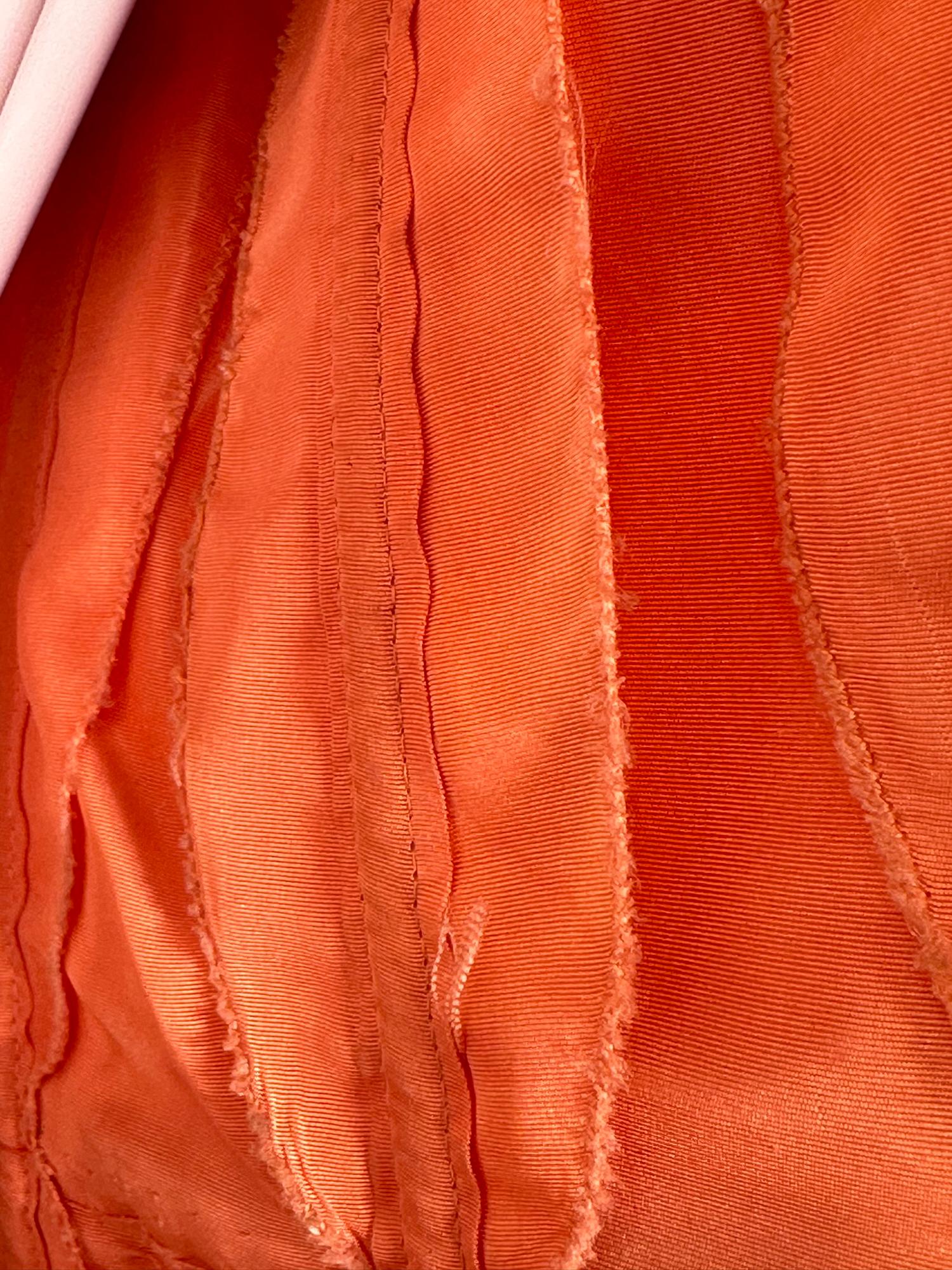 Lanvin Castello Haute Couture Coral Silk Brocade Coat & Dress Ensemble 1950s For Sale 11