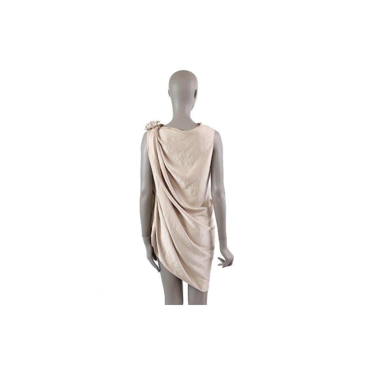 100% authentic Lanvin sleeveless cocktail dress in champagne polyester (100%). Opens with a zipper on the side. Has been worn and is in excellent condition.

Measurements
Tag Size	38
Size	S
Shoulder Width	40cm (15.6in)
Bust To	140cm (54.6in)
Waist