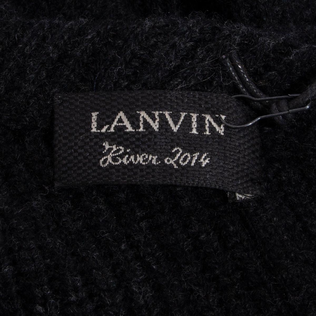 Women's LANVIN charcoal grey wool & cashmere ASYMMETRIC MAXI KNIT Dress XS