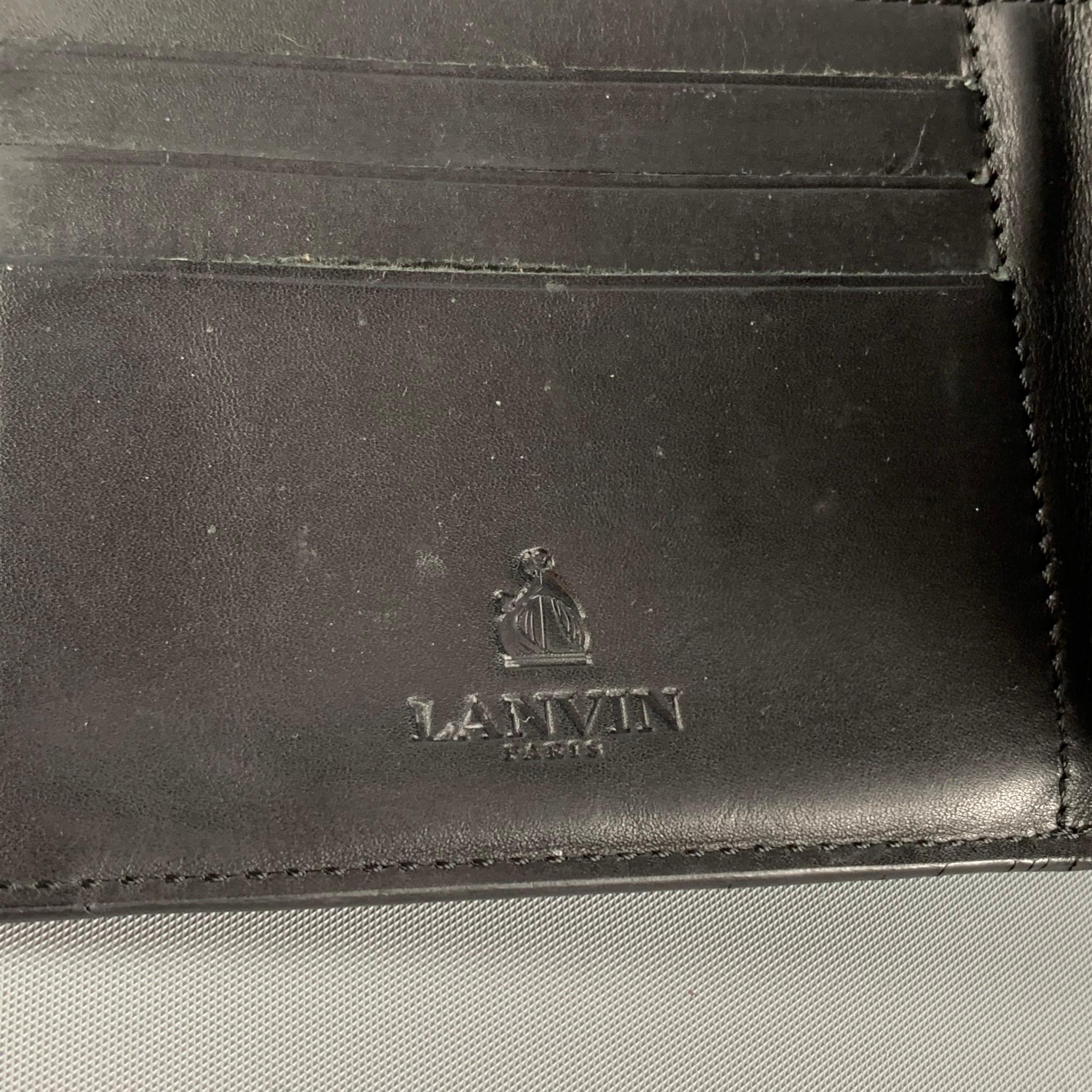 Men's LANVIN Charmeuse Black Wrinkled Patent Leather Wallet