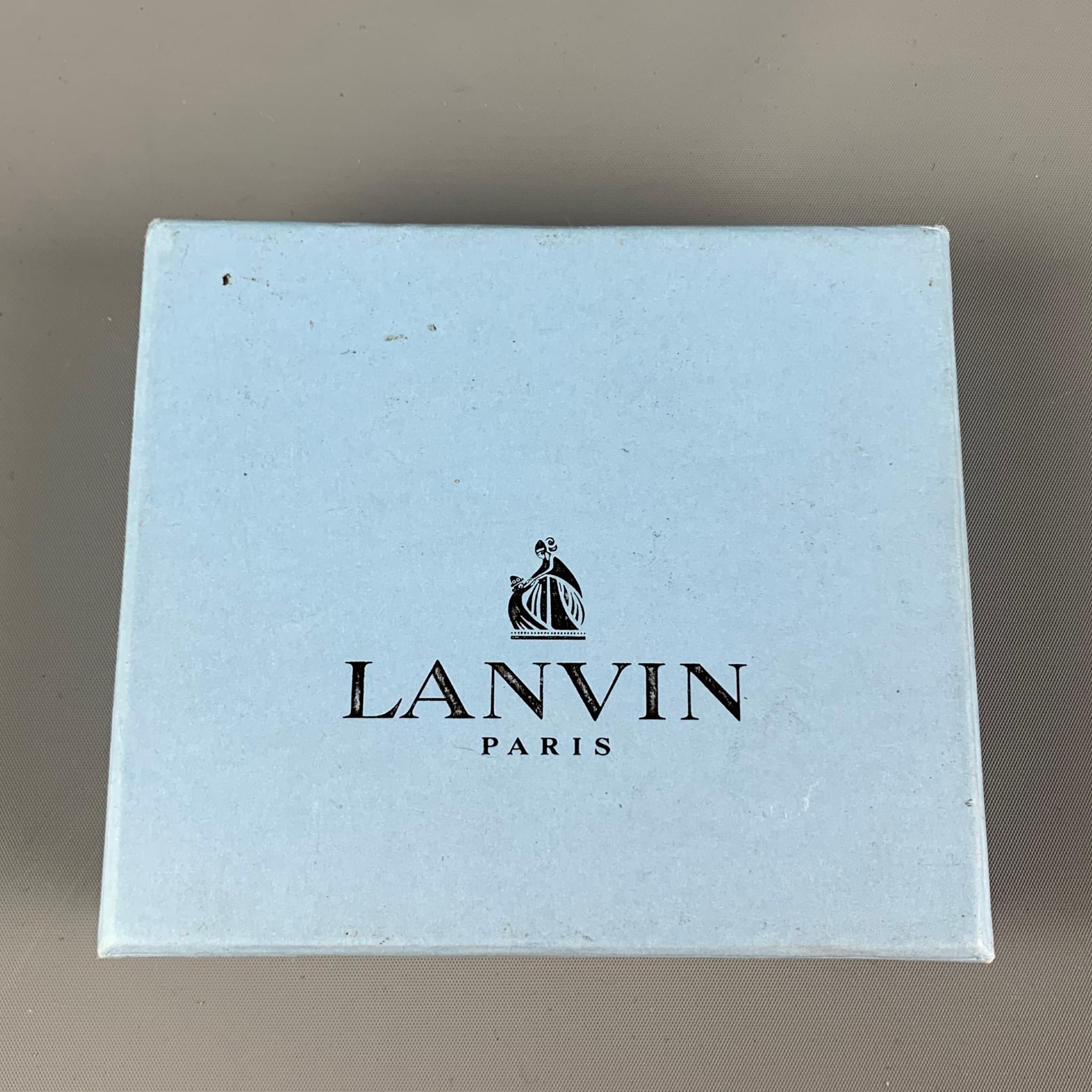 LANVIN Charmeuse Black Wrinkled Patent Leather Wallet 1
