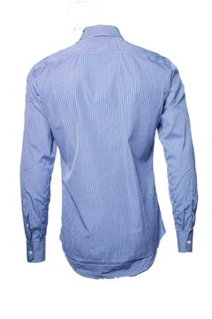 Lanvin, Checkered blouse in blue and white