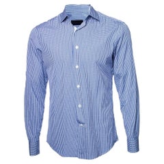 Lanvin, Camicetta a scacchi in blu e bianco