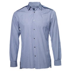 Lanvin, Camicia a scacchi blu scuro e bianca
