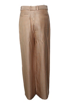 Lanvin, checkered pantalon in brown, orange and beige
