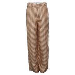 Lanvin, checkered pantalon in brown, orange and beige