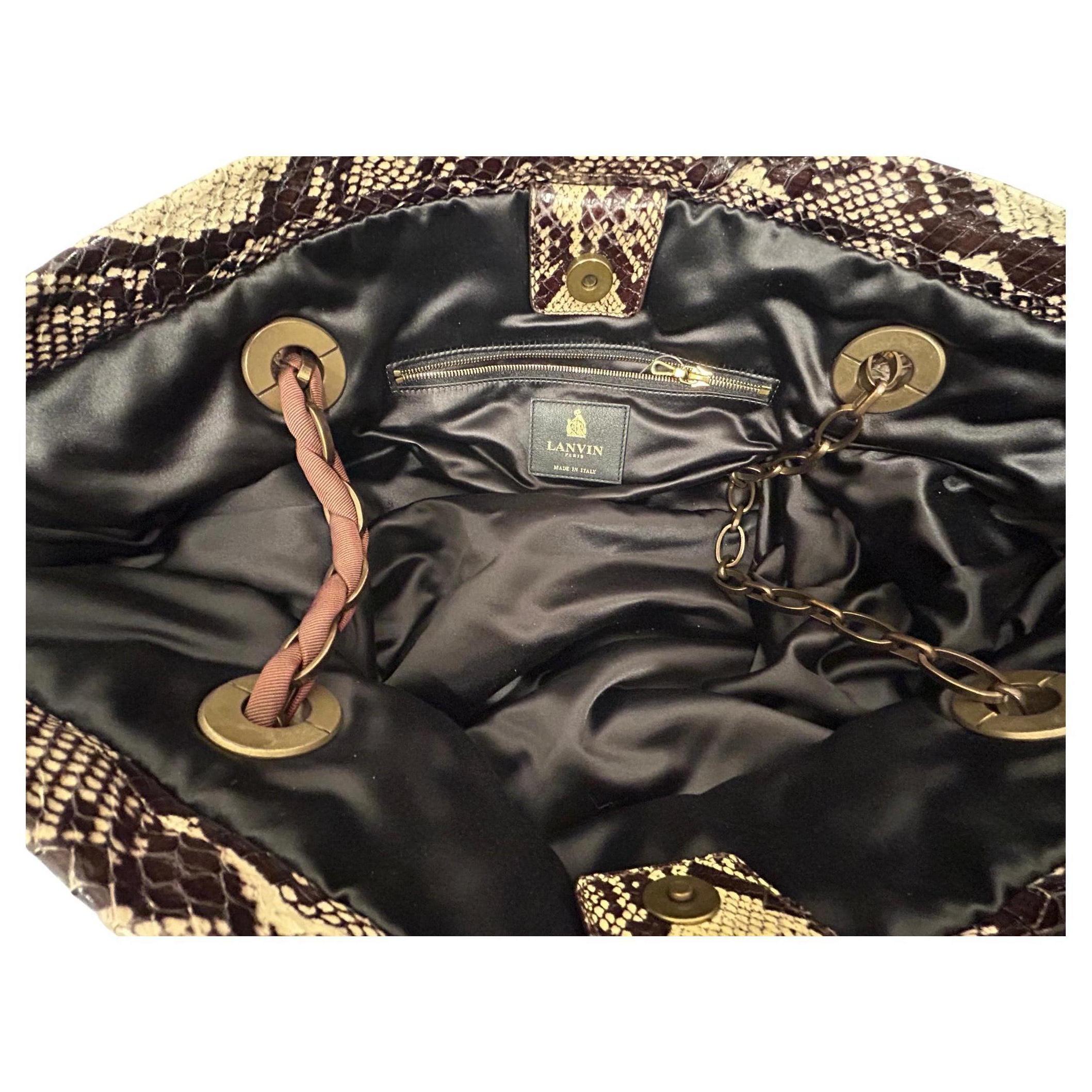 Women's Lanvin Cold Water Snakeskin Shoulder Bag For Sale