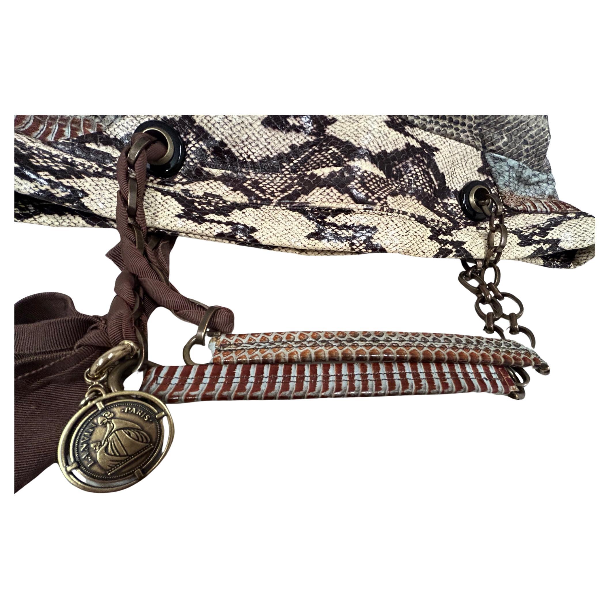 Lanvin Cold Water Snakeskin Shoulder Bag For Sale 1