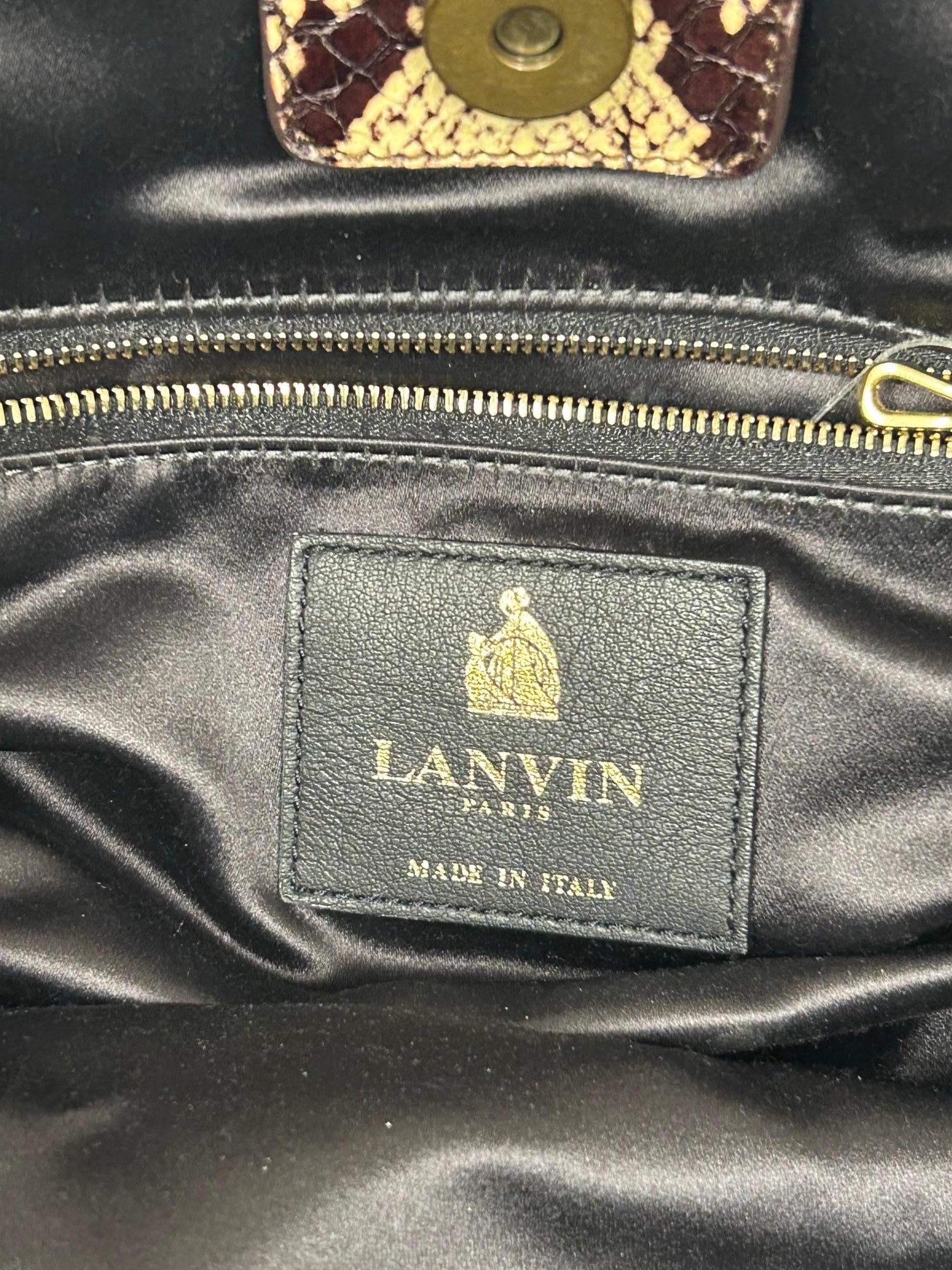 Lanvin Cold Water Snakeskin Shoulder Bag For Sale 2