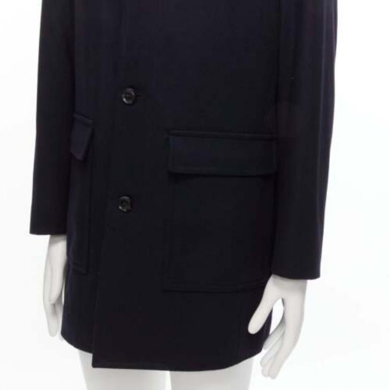 LANVIN Collection in lana misto lana classica con bottoni a conchiglia cappotto lungo IT48 M. in vendita 2