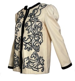 Lanvin Couture Ivory Wool Jacket with Soutache, 1980s