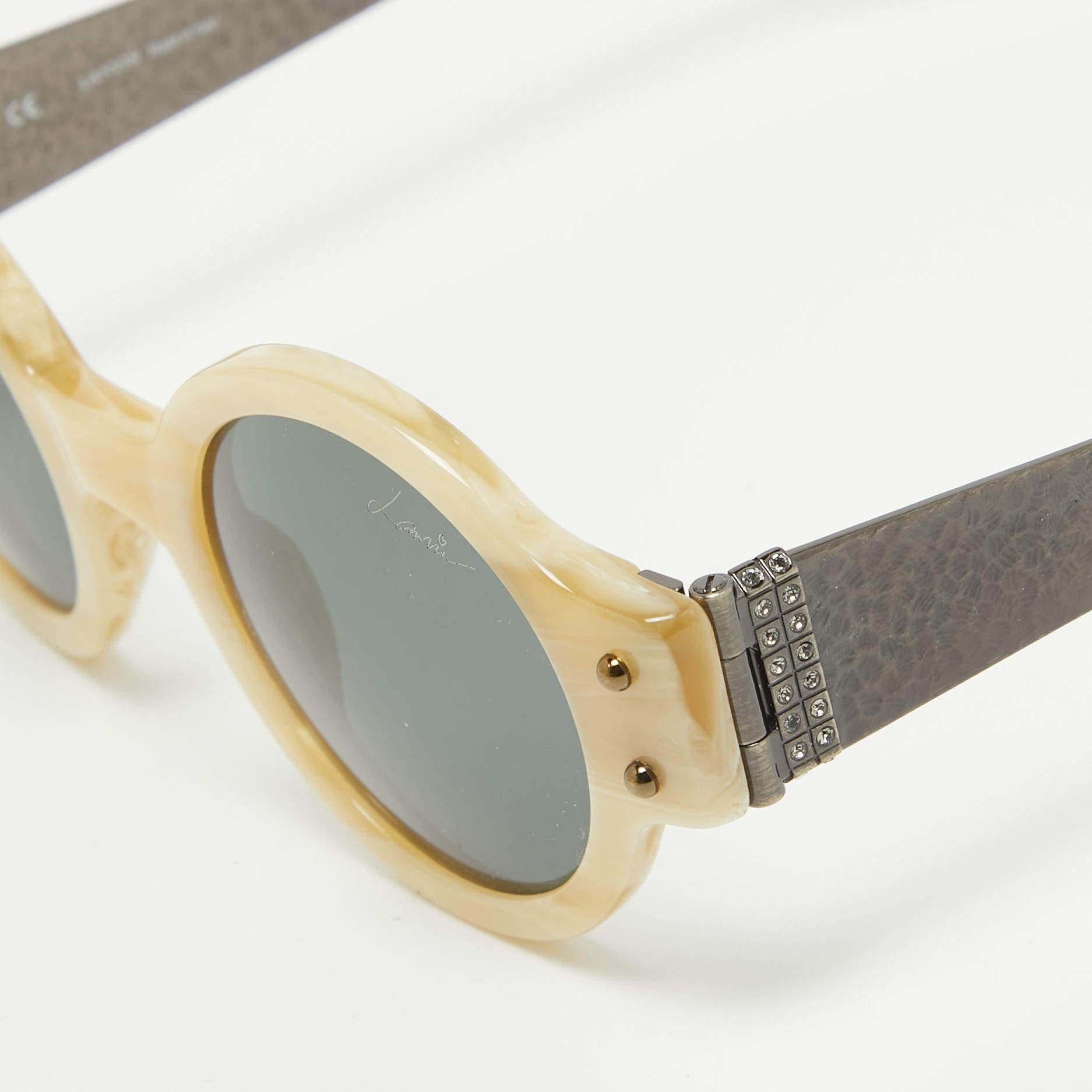 Beige Lanvin Cream Acetate SLN 512S Round Sunglasses