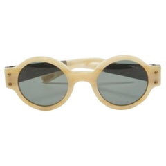 Lanvin Cremefarbene Acetat SLN 512S Runde Sonnenbrille