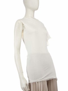 Lanvin Cream Asymmetrical T-Shirt Size S