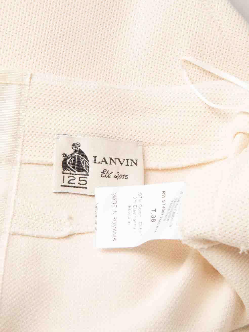 Women's Lanvin Cream Back Zipped Pencil Skirt Size M For Sale