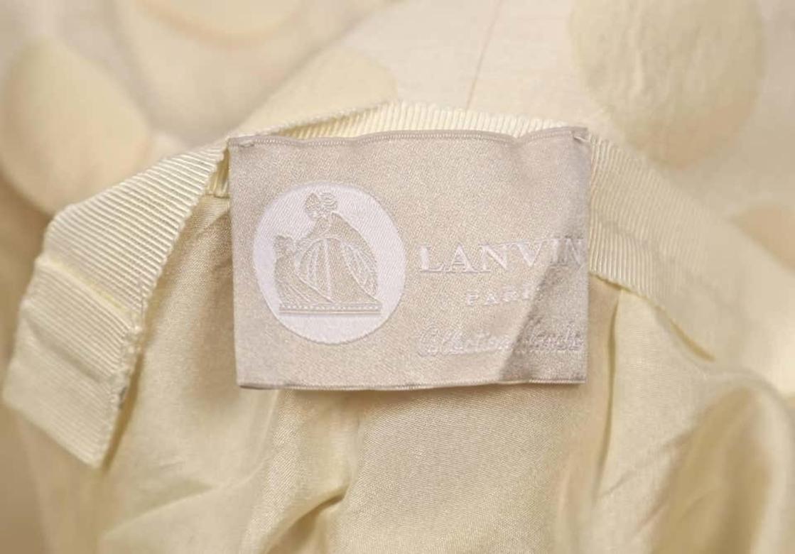 Beige LANVIN cream ruched strapless gown