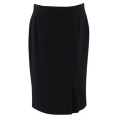 Lanvin Crepe Black Pencil Skirt