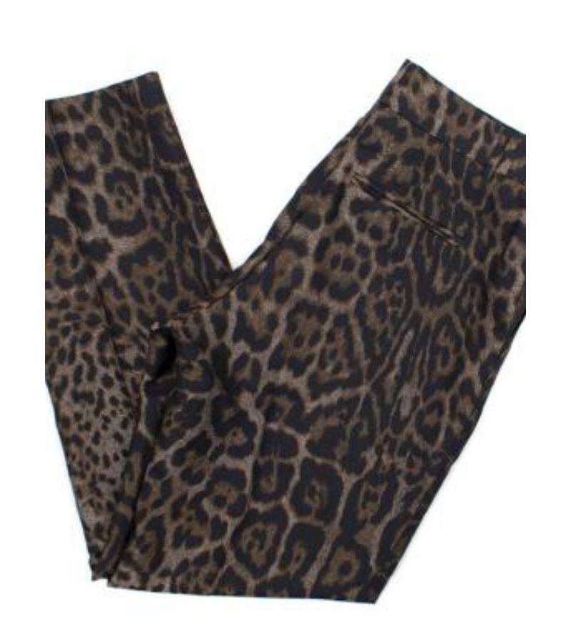 Lanvin Cropped Leopard Print Trousers For Sale 2