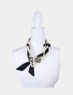 Lanvin Crystal and Faux Pearl Necklace