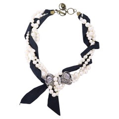 Collar Lanvin de cristal y perlas de imitación