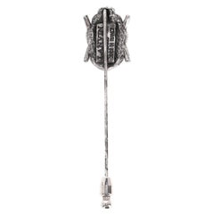 Lanvin Crystal Embellished Beetle Stick Pin Brooch