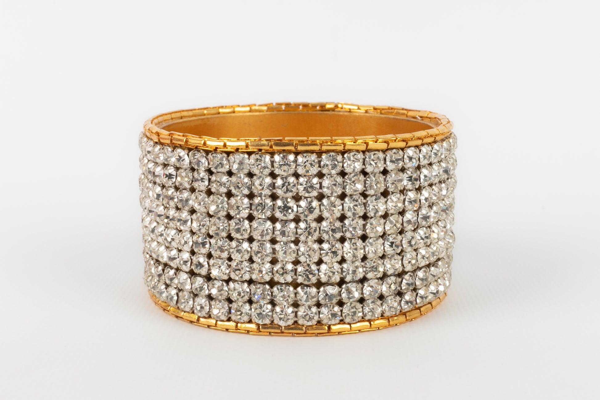 Lanvin Manschettenarmband-Set mit Strasssteinen im Zustand „Hervorragend“ im Angebot in SAINT-OUEN-SUR-SEINE, FR
