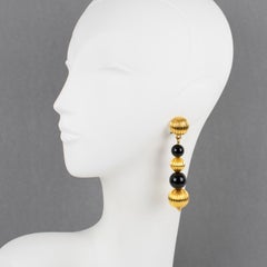 Lanvin Dangle Clip-on Earrings Gilded Metal and Glass