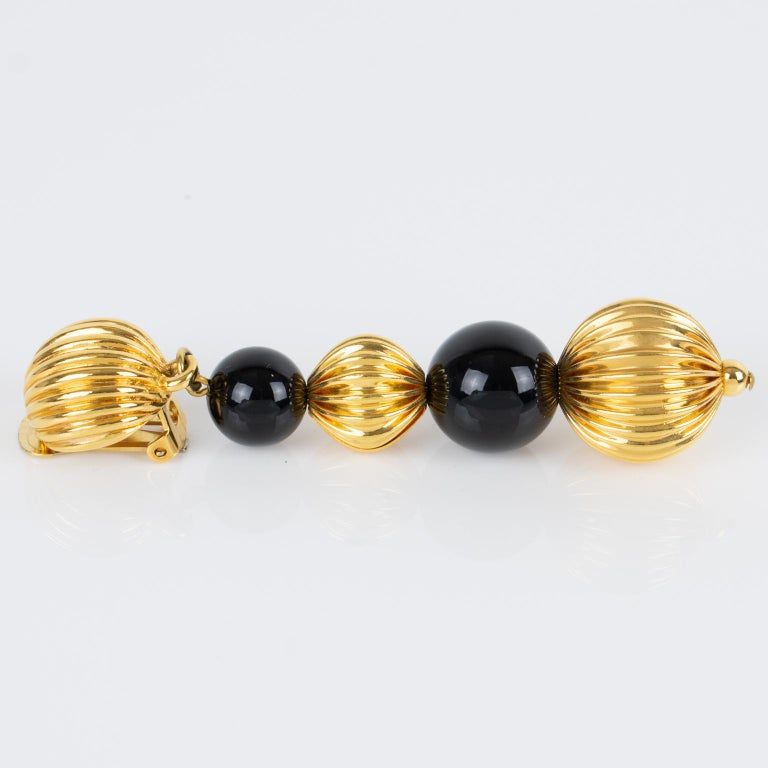 Boucles D’oreilles Clips Lanvin Vintage - Doré, Occasion, Pour Un Look Rétro