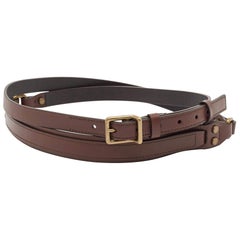 Cintura con doppia fibbia Lanvin in pelle marrone scuro