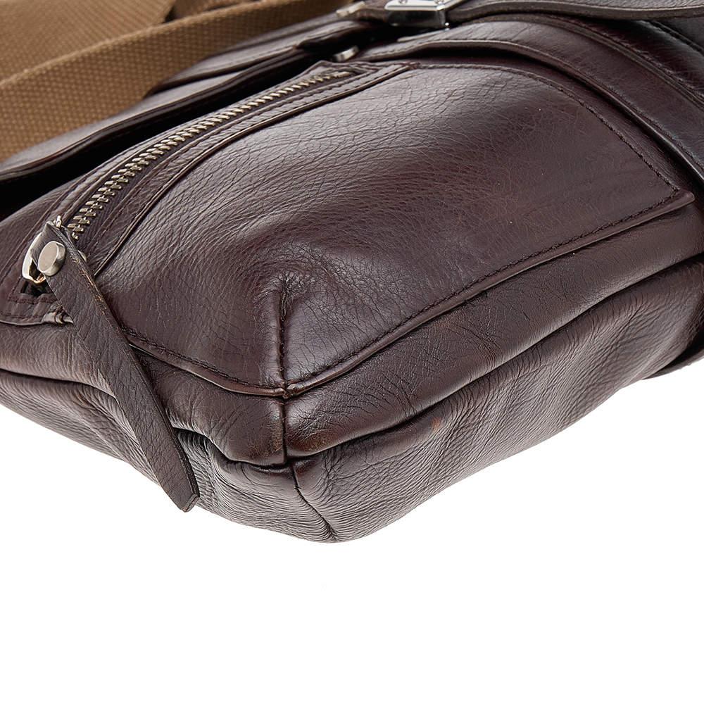 Lanvin Dark Brown Leather Flap Shoulder Bag For Sale 1
