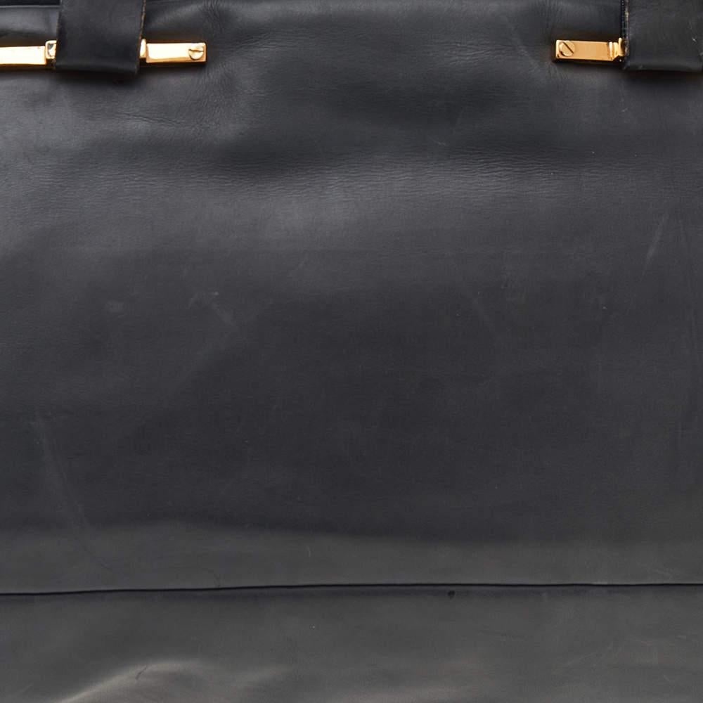 Lanvin Dark Grey/Black Leather Satchel For Sale 2