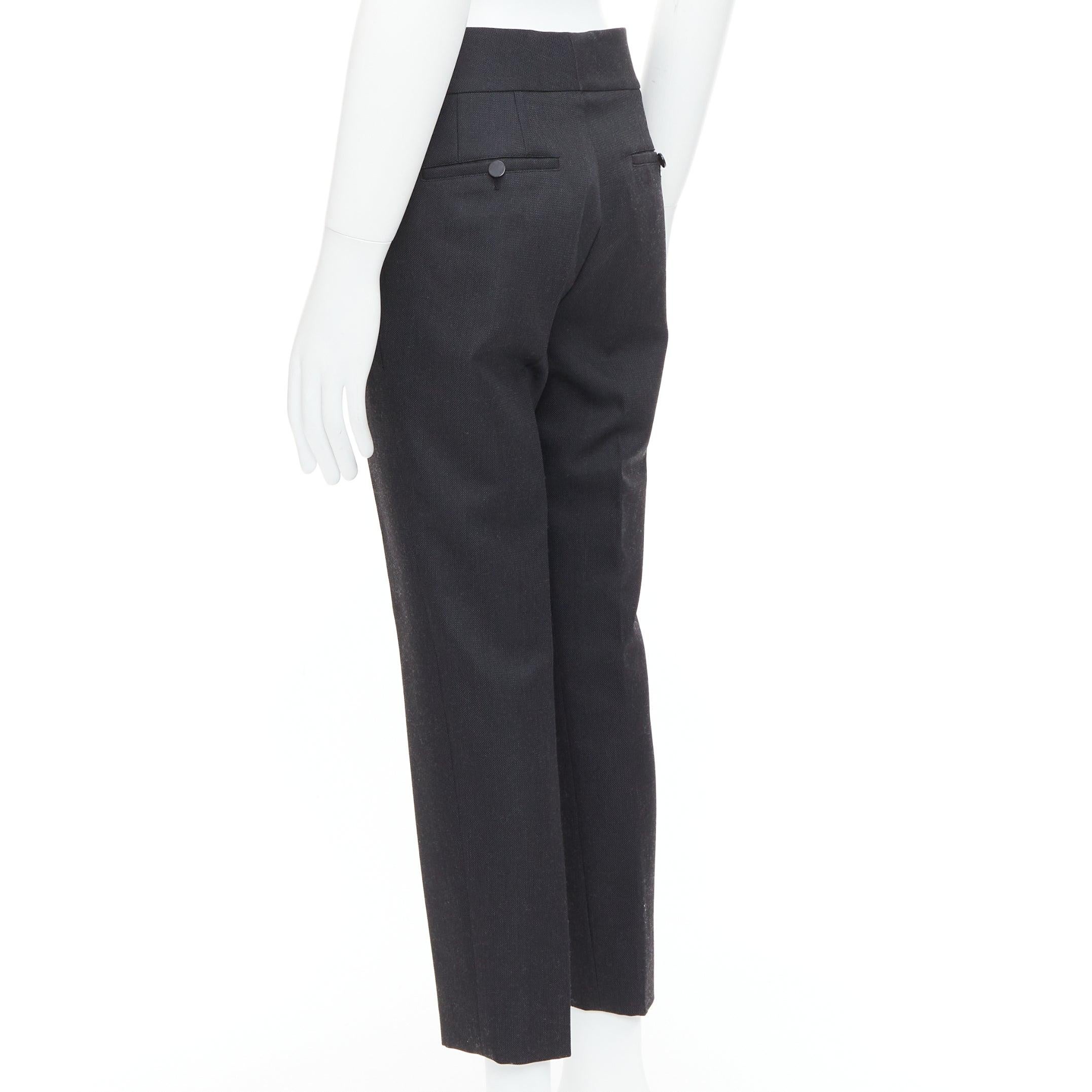 LANVIN dark grey cotton blend concealed fly tapered trousers FR44 XS For Sale 1