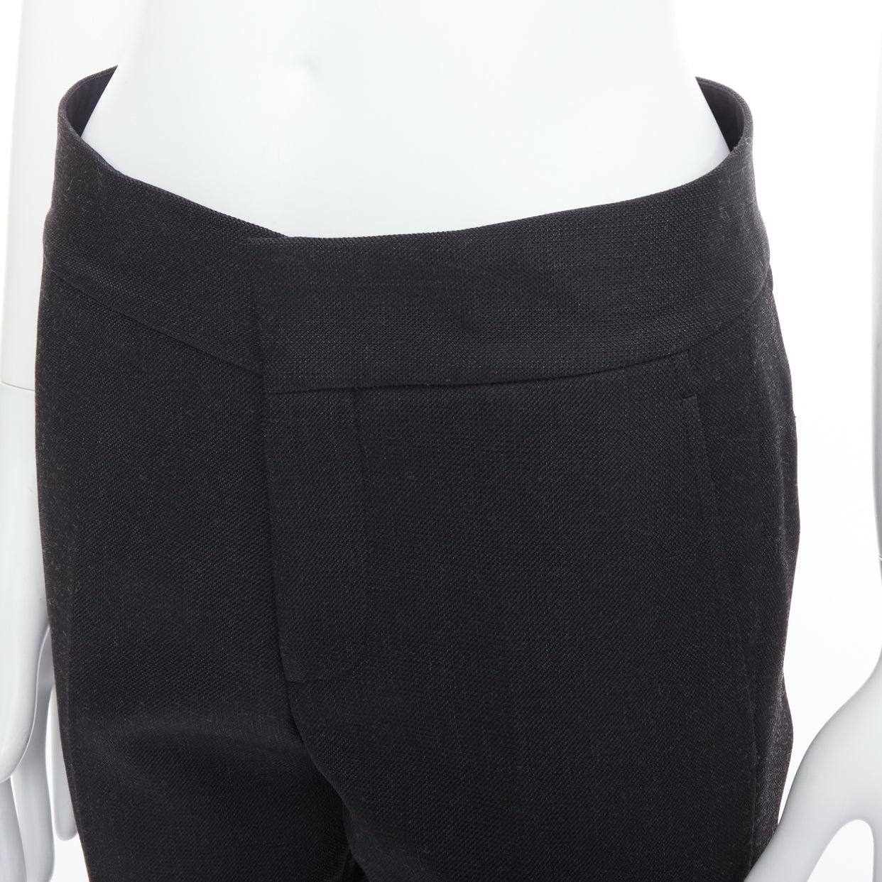 LANVIN dark grey cotton blend concealed fly tapered trousers FR44 XS For Sale 2