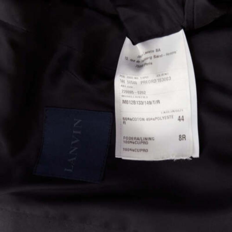 LANVIN dark grey cotton blend nylon minimal single breast suit blazer EU44 XS For Sale 3