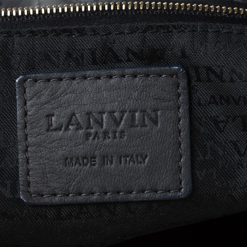 Lanvin Dark Grey Leather Amalia Hobo 1