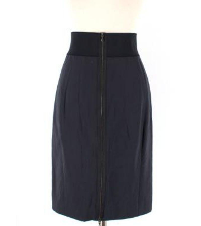 Lanvin Dark Grey Midi Skirt In Excellent Condition For Sale In London, GB