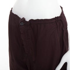 LANVIN dark purple plum drawstring waist tapered jogger pants FR46 S